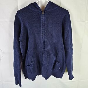 Liz Claiborne Knit Zip-Up Hoodie Sweatshirt Womens L Casual Gorpcore Loungewear